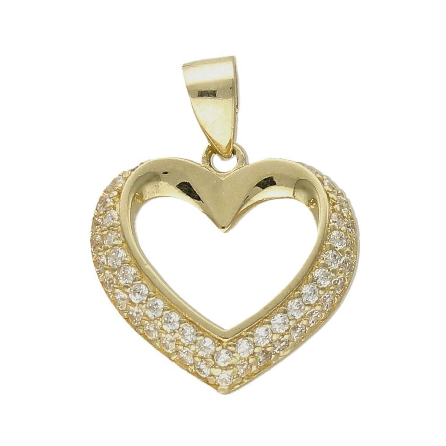 Złota zawieszka serce wysadzane cyrkoniami próba 333 ZA 5207 333. . Piękna złota zawieszka w kształcie serca. Wisiorek z symbolem miłości to idealny pomysł na prezent, którym wyjawimy swoje uczucia..jpg